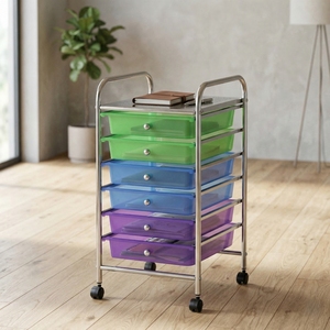 OEM EBay Wholesale Taiwan Home <b>Storage</b> Furniture Manufacturer MIT Housewares 6 Colorful Plastic <b>Drawer</b> Organizer Cabinet - Product Image 3