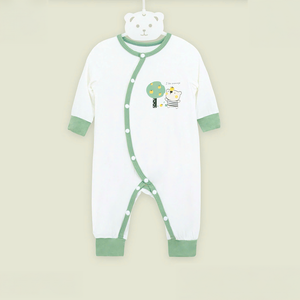 Conjunto de una Pieza para Bebé, Estilo de Dibujos Animados, Manga Larga, Botones Laterales, Tejido de Bambú y Spandex, Suave, Unisex - Product Image 6