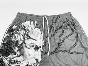 Stitched Embroidered Mens Men Gray Poseidon Greek God Print Mesh MMA <b>Shorts</b> Breathable Elastic Waist Sublimation Fight <b>Shorts</b> - Product Image 2