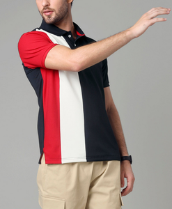 Polo à manches courtes pour homme, couleurs contrastées, style streetwear estival, décontracté, tendance, vente en gros OEM, directement de l'usine - Product Image 2