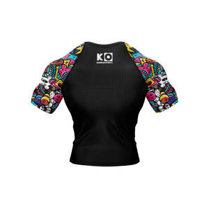 Rash Guards Wholesale Printed Surfing Shirt Unisex Custom Logo Custom Rashguard Protection Short <b>Sleeve</b> Sportswear Gym - Product Image 4