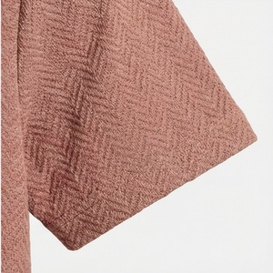 Polo à manches courtes pour homme, marron, motif géométrique, tissé, décontracté, coupe classique - Product Image 6