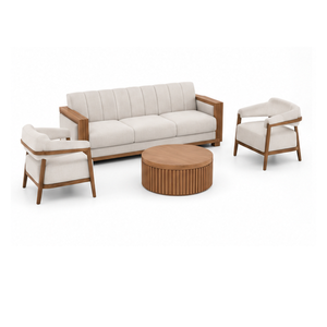 Juego de Sofás Modernos de Madera de Teca Sólida para Sala de Estar, Muebles de Lujo para Apartamentos, Hoteles y Villas, Fabricante de Muebles para Salón - Product Image 2