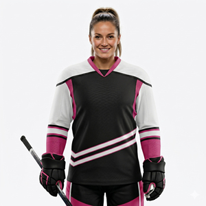 Maillot de hockey sur glace sublimé pour femme, tenue d'entraînement, maillot de terrain de glace, maillot de hockey OEM à manches longues - Product Image 5