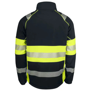 Workwear <b>Reflective</b> Safety <b>Jacket</b> Class 3 Pockets Waterproof Design Polyester for <b>Men</b> Outdoor Use - Product Image 3