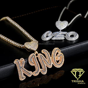 Custom Iced Out Letter Pendant Necklace With Sparkling Stones, Personalized <b>Initial</b> Jewelry, Wholesale Hip Hop <b>Chain</b> Accessory - Product Image 1