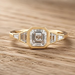 High Quality Luxury IGI Certified Ascher Cut Lab Grown Diamond Engagement <b>Ring</b> Gold Solitaire <b>Wedding</b> <b>Ring</b> At Factory Price - Product Image 1