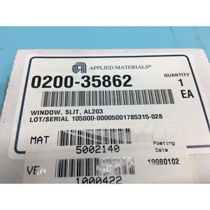 AMAT 0200-35862 WINDOW, SLIT, AL203, 124089 - อุปกรณ์และอะไหล่เซมิคอนดักเตอร์ระดับโลกที่เชื่อถือได้ - Product Image 5