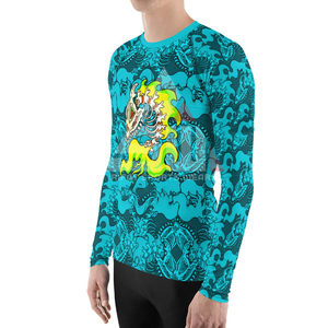 Men's Eco-Friendly Spandex/Polyester Full Sleeve Rash Guard Gym Training Shirt-Quick Dry Breathable Tight Fit Front Customized - Product Image 3