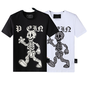Camiseta de Hombre con Esqueleto de Diamantes de Imitación, Diseño Gótico con Cristales, Estilo Hip Hop, Algodón, Streetwear, Top 2026 - Product Image 2