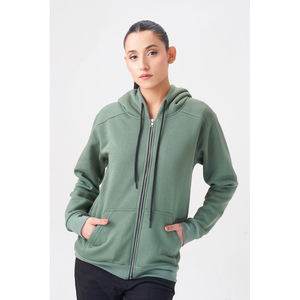 Sudadera con capucha verde para mujer, corte regular, forro polar, informal, para otoño - Product Image 1