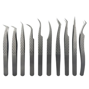 Pinzas de Precisión para Pestañas de Acero Inoxidable, Mango Negro, Punta Suave de 10 mm, Punta Puntiaguda para Aplicación de Pestañas Postizas de Volumen - Product Image 3