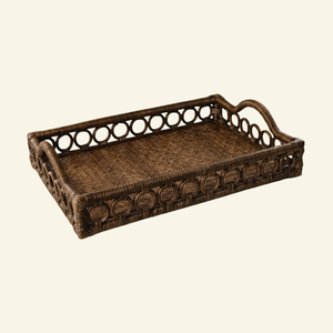 Plateaux de service hexagonaux en rotin tressé avec un motif de base en mosaïque de nacre géométrique verte, disponibles au prix de gros - Product Image 5