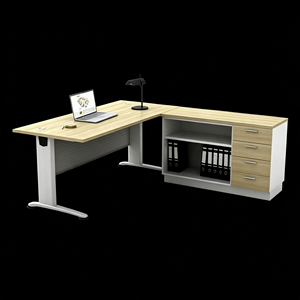 Premium AY <b>Office</b> System 6 Feet Modern L-shaped Manager <b>Office</b> <b>Table</b> Spacious Durable Chipboard Melamine Desk Commercial Home - Product Image 6