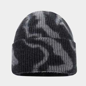 Wholesale Custom 100% Cotton Knitted Tie Dye Effect Multicolored Unisex Cuffed Fashion Beanie Hat with 3D Embroidery <b>Beach</b> - Product Image 5