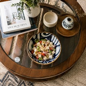 Tazón para Ensalada de Madera de Mango con Diseño Esmaltado, Hecho a Mano, Apto para Alimentos, Tazón de Madera para Servir, Tazón Moderno para Mezclar Frutas, Aperitivos y Pasta, Decoración para Cocina - Product Image 3