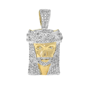 Colgante de Cabeza de Jesús Chapado en Oro de Plata 925, Colgante Hip Hop, Colgante de Fe Cristiana, Pasa Prueba de Diamantes, Colgante Bling para Raperos - Product Image 4