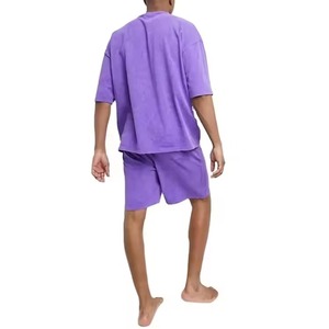 Conjunto de 2 Piezas de Algodón de Alta Calidad para Hombre, Pantalones Cortos Deportivos y Camiseta con Logotipo Personalizado, Diseño Sólido para Invierno - Product Image 4