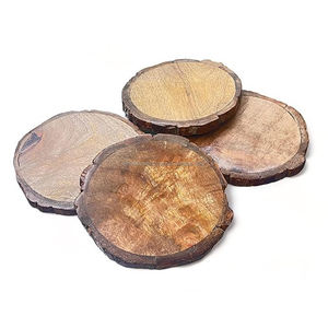 Posavasos redondos de corteza de árbol de mango natural Esteras y almohadillas de madera Producto natural Premium - Product Image 3