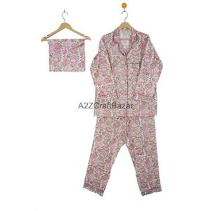 Conjunto de Pijama de Algodón 100% para Mujer, Cuello en V, Manga Larga, Estampado Floral, Ropa de Dormir Cómoda para Toda Temporada, Traje Perfecto para Fiestas - Product Image 6