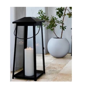 Unique Design Metal <b>Black</b> Finished <b>Lantern</b> Handmade Eco-Friendly Christmas Wedding Home Table Top Centerpiece Candle Holder - Product Image 1