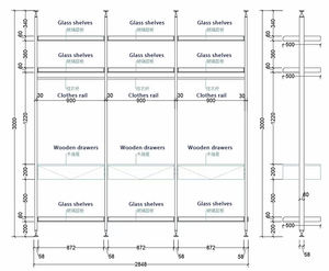 Alluminio cabina armadio armadio sistema aperto stendibiancheria asta tipo organizzatore metallo appendiabiti mobili casa camera da letto - Product Image 6
