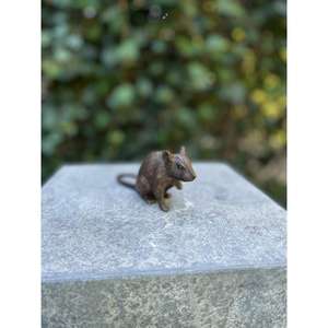 Ornement de rat en bronze, artisanat en métal, rat miniature décoratif en fonte, articles faits à la main à prix abordable - Product Image 4