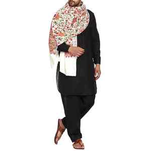 Châle en laine pour homme, long, léger, de haute qualité, séchage rapide, couleur unie, châle d'hiver en laine, châle traditionnel musulman pour homme, pure laine - Product Image 5