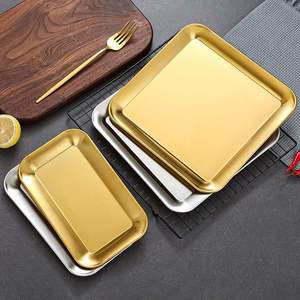 Assiettes de service en métal faites à la main, couleur or personnalisée, finition artisanale, plateau de service alimentaire pour restaurant, design moderne, passe au lave-vaisselle, durable - Product Image 6
