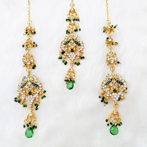 Indian Royal Copper Zircon Gold Plated Vintage Bridal Jewelry Set Flower Design Women Wedding Party Traditional Elegance Regal - Product Image 2