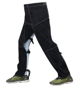 Pantalon de soudeur en cuir de vachette de qualité supérieure, résistant, pour la protection des jambes, vêtements de travail pour la construction et la soudure - Product Image 3