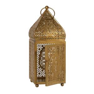 Portavelas colgante de hierro estilo marroquí, color verde y dorado, hecho a mano, decoración para el hogar, precio de mayorista. - Product Image 2