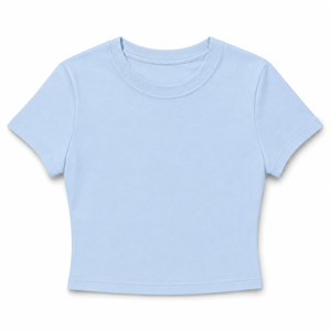Camiseta Corta de Verano para Niñas, Cuello Redondo, Manga Corta, Tejido de Poliéster, Color Sólido, Ecológica, Informal, con Logotipo Personalizado, OEM, ODM - Product Image 3