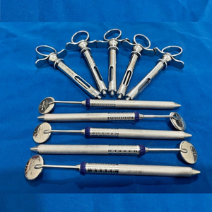 Lote de 10 Instrumentos Dentales HuFriedy: 5 Jeringas, 5 Espejos Bucales, Instrumentos Dentales de Acero Inoxidable HuFriedy con Certificación CE - Product Image 1