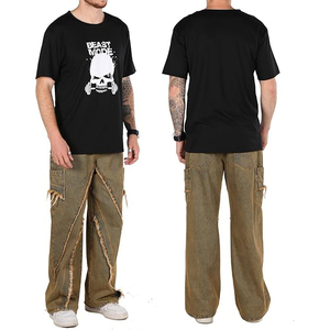 Red Tonal Tie Dye Longline Curved Hem Mens T <b>Shirt</b> Short Sleeve Crew Neck Cotton Casual Wholesale - Product Image 5