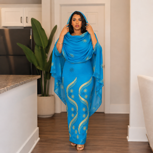 Tissu en voile de coton brodé élégant |   Tissu pour robe Toub soudanaise 100% coton pour femmes, pour mariage, fête et vêtements culturels - Product Image 4