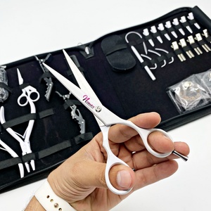 Tijeras de Peluquería Profesionales con Recubrimiento de Polvo Blanco, Acero Inoxidable Sostenible de Alta Calidad, Ligeras para Peluquería - Product Image 1