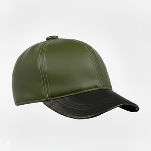 Gorra de béisbol unisex de cuero verde oliva, informal, de colores sólidos, talla para adultos 58-60C - Product Image 4