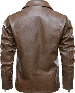 Veste d'hiver en cuir véritable de qualité supérieure, devant en toile, respirante, coupe-vent, doublure douce et confortable, style streetwear pour hommes - Product Image 4