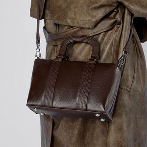 Bolso Boston para Mujer, Cuero Genuino, Estilo Clásico, Cierre de Cremallera, Correa Extraíble, Patrón Saffiano, Bolso de Mano para Uso Diario - Product Image 5