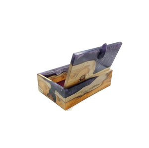 Boîtes de rangement pour montres pendantes en bois antique, fournisseur en gros, boîtes à bijoux en résine époxy pour emballage cadeau - Product Image 1