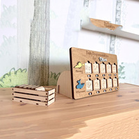 Tableau de Routine en Bois pour Petits Apprenants - Ensemble de Cartes d'Horaires pour Enfants