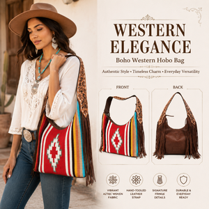 American Darling <b>Large</b> Crossbody Bag Hand Tooled Floral Leather Woven Saddle Blanket Fringe Western Shoulder <b>Purse</b> for Women Bag - Product Image 3