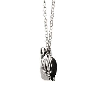 Hand Sign <b>Necklace</b> Silver Color Fashion Pendant Jewelry Elegant Gift Accessory Women <b>Statement</b> <b>Necklace</b> Stylish Chain Jewelry - Product Image 3
