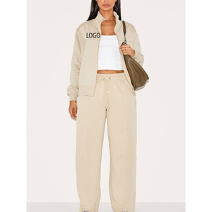 ชุดวอร์มลำลองแฟชั่นฤดูใบไม้ร่วงสำหรับผู้หญิง ผ้าฝ้ายแคนวาส กางเกงขายาวทรงตรง ชุดออกกำลังกาย ชุดจ็อกกิ้ง ชุดกีฬา - Product Image 1