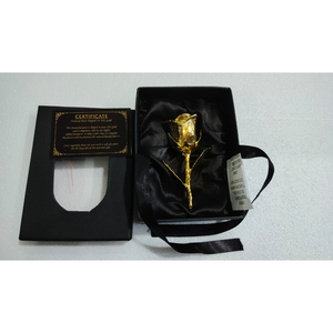 Rose plaquée or 24 carats, fleur artificielle à longue tige, rose véritable trempée dans de l'or 24 carats, pour cadeau d'anniversaire, mariage, décoration de mariage - Product Image 5