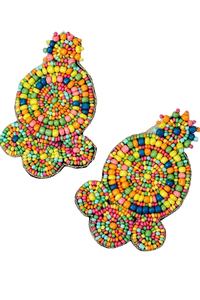 Boucles d'oreilles pendantes fantaisie en perles de fruits d'été, style ananas, avec perles de rocaille, cadeaux pour femmes, d'Inde - Product Image 5