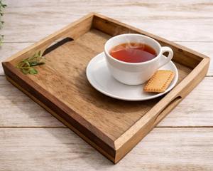 Bandeja de madera maciza artesanal de calidad de exportación para servir desayuno, bandeja de cocina para uso en el hogar, oficina o cafetería, en grandes cantidades. - Product Image 2