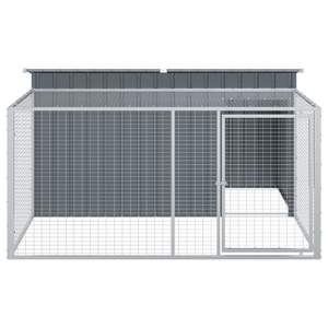 Nichoir pour chien en acier galvanisé Anthracite 77.6x76.4x43.3'' avec enclos - Maisons et meubles pour animaux de compagnie - Product Image 5