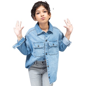 Chaqueta vaquera de algodón 100% lavado con piedra azul claro para mujer de último diseño al por mayor abrigo vaquero informal a cuadros de otoño dos tejidos - Product Image 1